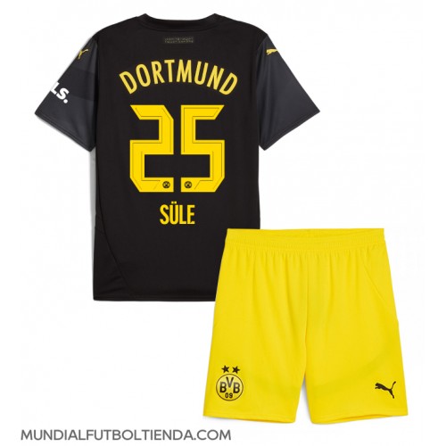 Camiseta Borussia Dortmund Niklas Sule #25 Segunda Equipación Replica 2024-25 para niños mangas cortas (+ Pantalones cortos)